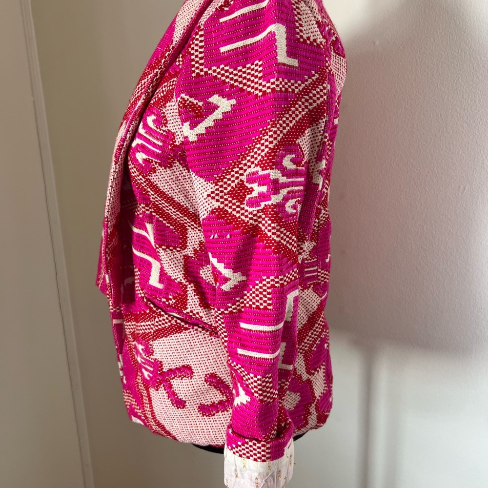 Chloe Oliver Pink & Red Woven Jacket - Picture 2 of 5